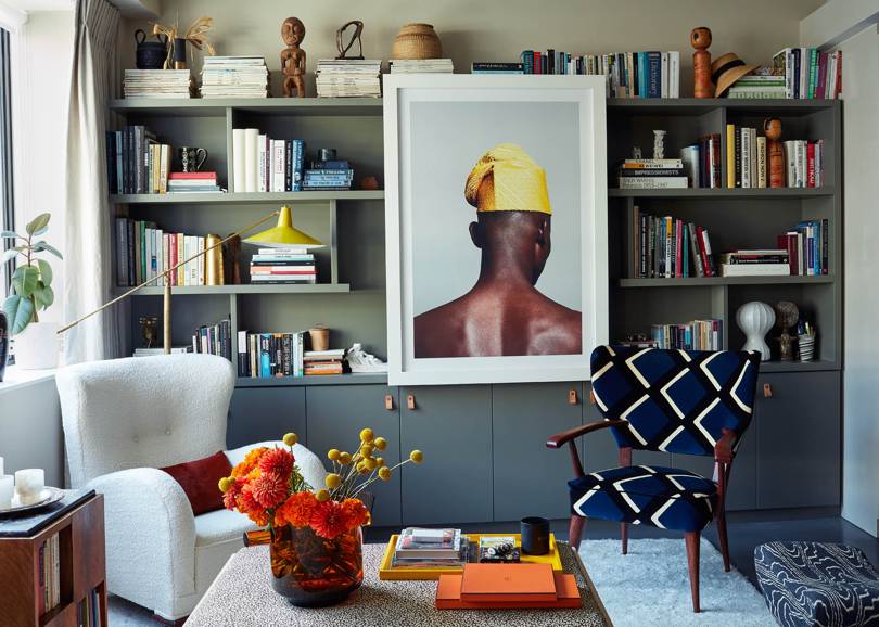 A modern home with African accents